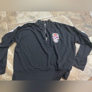 Girls Skull Half Zip